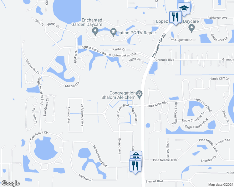 map of restaurants, bars, coffee shops, grocery stores, and more near 3901 Santa Barbara Road in Kissimmee