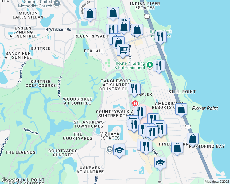map of restaurants, bars, coffee shops, grocery stores, and more near 354 Kilmarnock Place in Melbourne