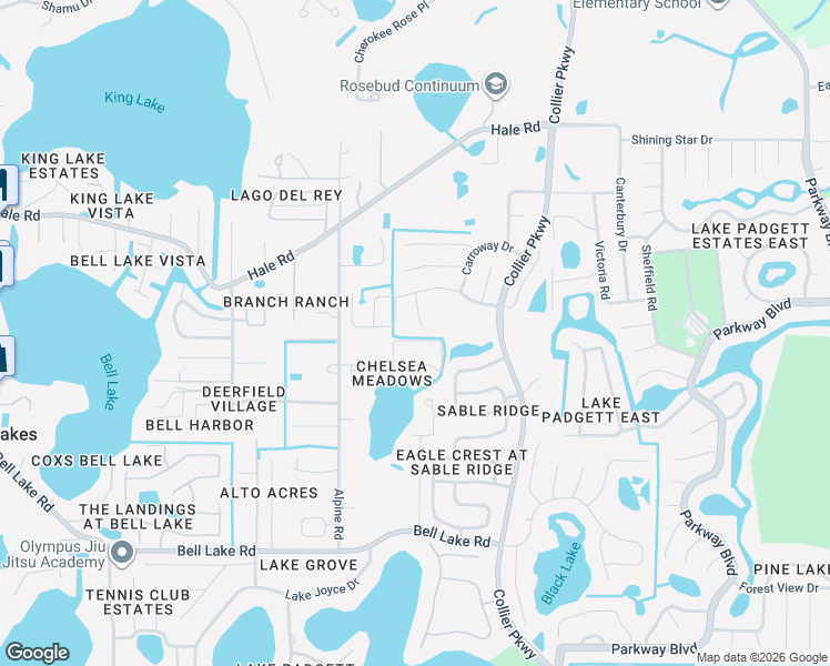 map of restaurants, bars, coffee shops, grocery stores, and more near 4513 Clarkwood Court in Land O' Lakes