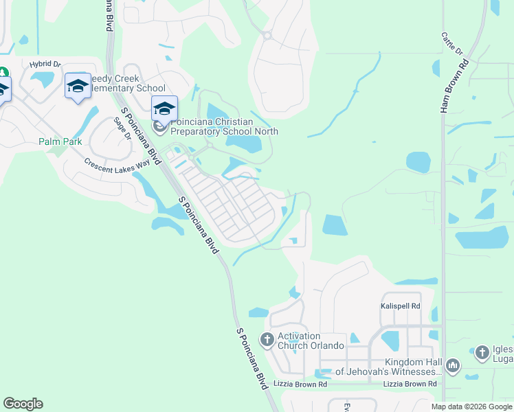 map of restaurants, bars, coffee shops, grocery stores, and more near 4956 Bond Street East in Kissimmee