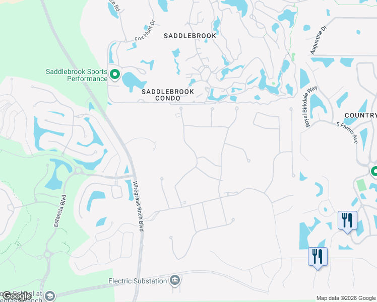 map of restaurants, bars, coffee shops, grocery stores, and more near 5067 Foxhunt Drive in Wesley Chapel