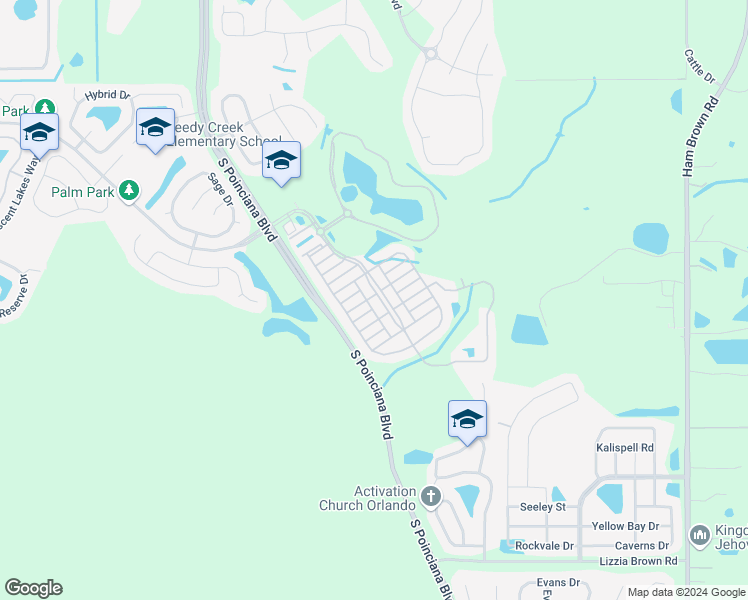 map of restaurants, bars, coffee shops, grocery stores, and more near 2658 Trafalgar Boulevard in Kissimmee