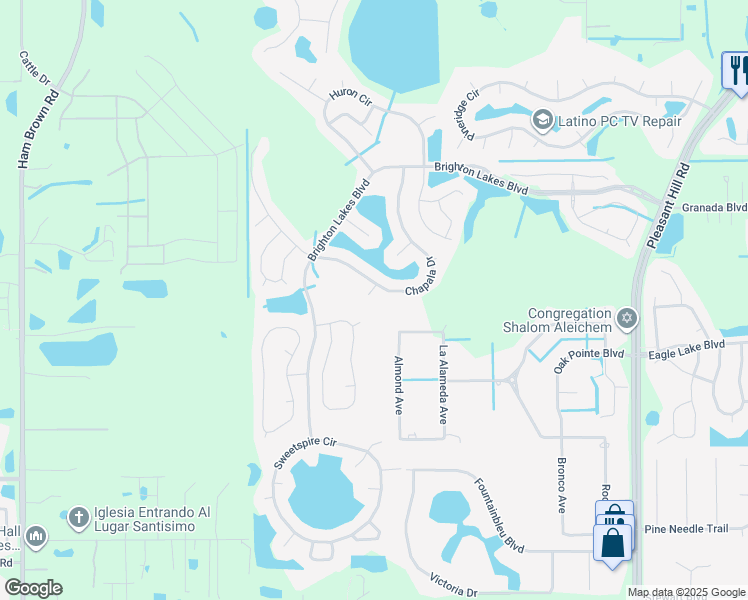 map of restaurants, bars, coffee shops, grocery stores, and more near 2603 Lutza Way in Kissimmee