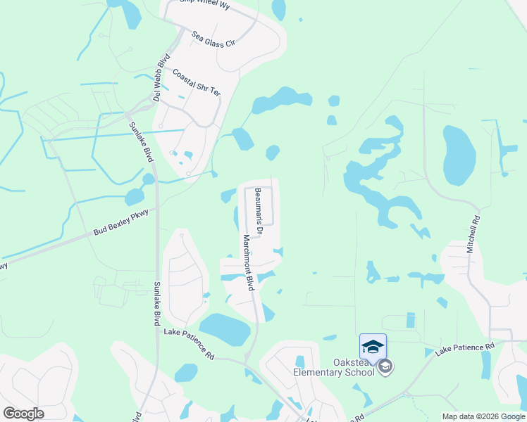 map of restaurants, bars, coffee shops, grocery stores, and more near 4438 Beaumaris Drive in Land O' Lakes