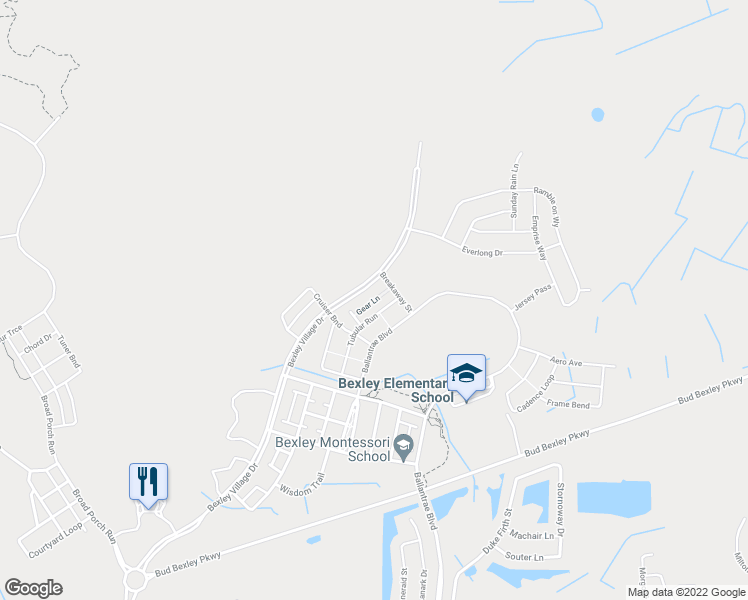 map of restaurants, bars, coffee shops, grocery stores, and more near Ship Wheel Way in Land O' Lakes