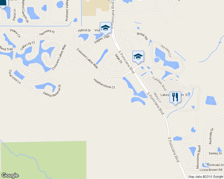 map of restaurants, bars, coffee shops, grocery stores, and more near 5128 Heatherstone Court in Kissimmee