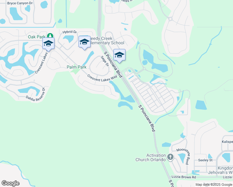 map of restaurants, bars, coffee shops, grocery stores, and more near 5007 Heatherlake Terrace in Kissimmee
