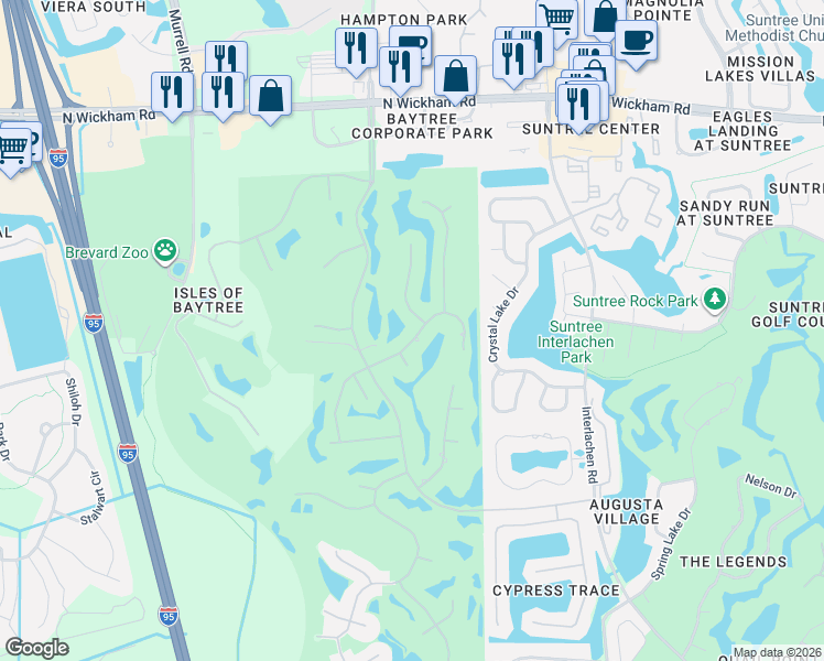 map of restaurants, bars, coffee shops, grocery stores, and more near 7986 Bradwick Way in Melbourne