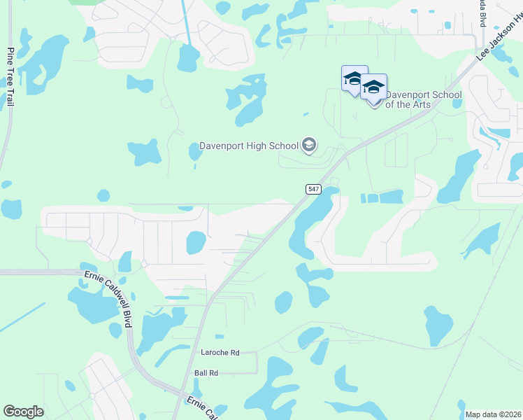 map of restaurants, bars, coffee shops, grocery stores, and more near 4123 County Road 547 in Davenport