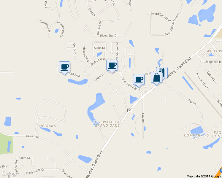 map of restaurants, bars, coffee shops, grocery stores, and more near in Pasco County