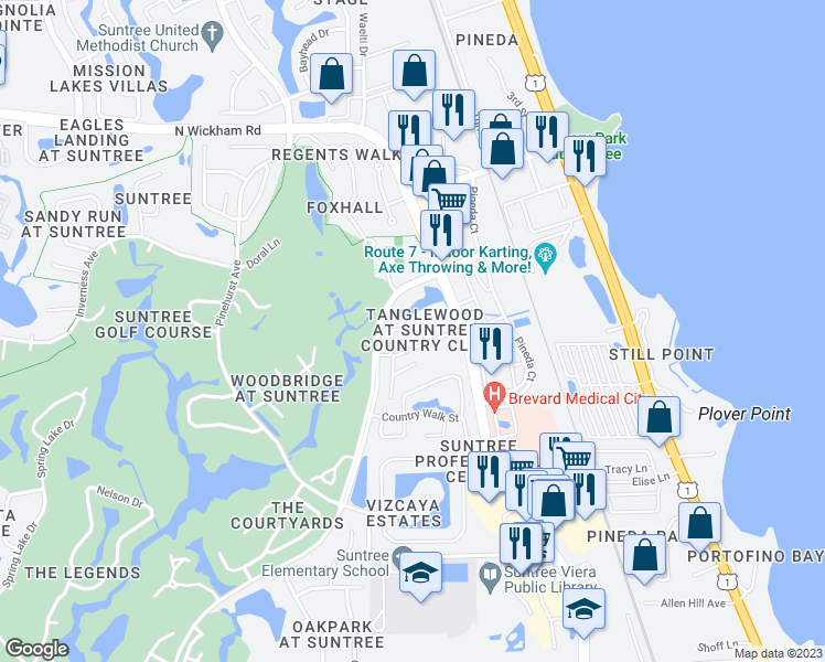 map of restaurants, bars, coffee shops, grocery stores, and more near 360 Kilmarnock Place in Melbourne