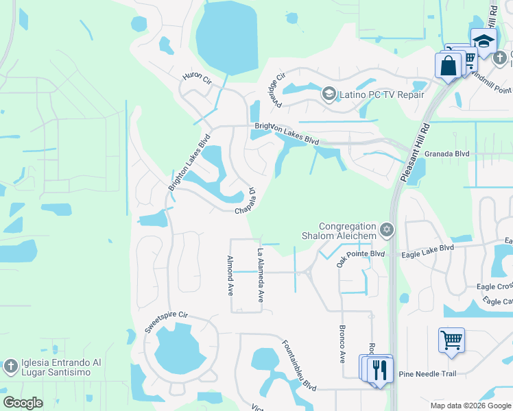 map of restaurants, bars, coffee shops, grocery stores, and more near 4221 Silver Pine Street in Kissimmee
