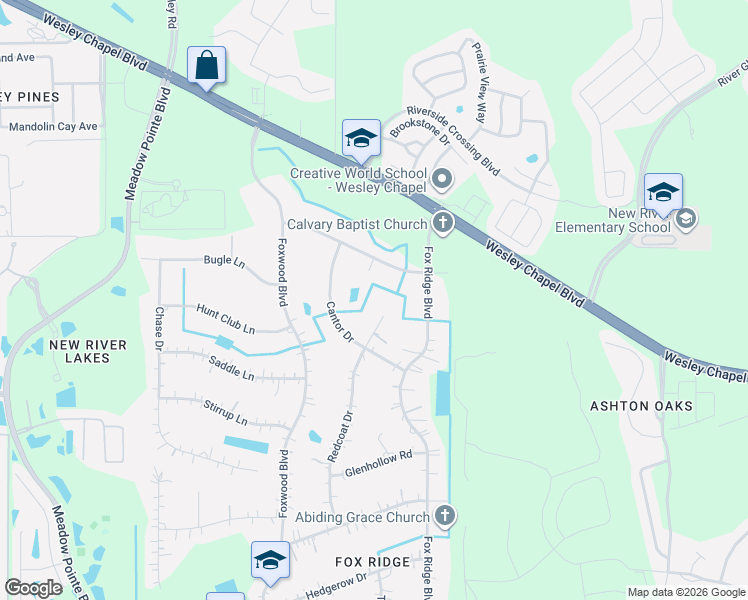map of restaurants, bars, coffee shops, grocery stores, and more near 31926 Tally Ho Lane in Zephyrhills