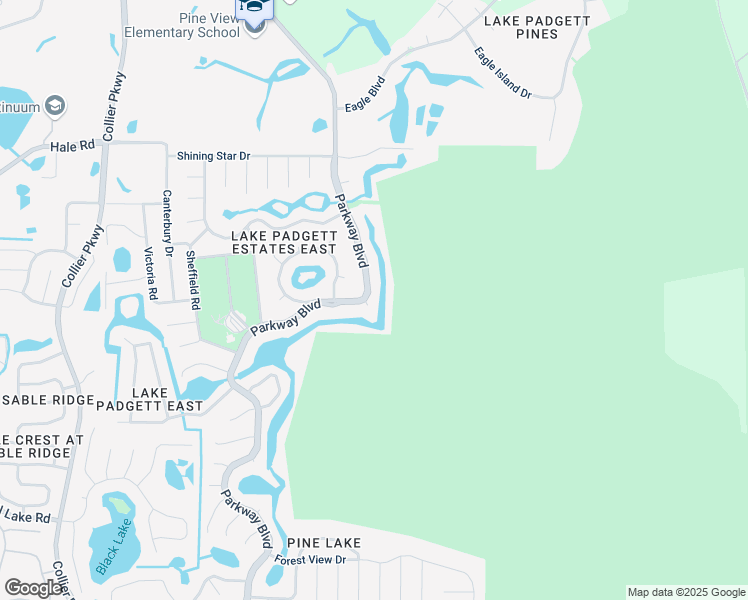 map of restaurants, bars, coffee shops, grocery stores, and more near 4600 Parkway Boulevard in Land O' Lakes