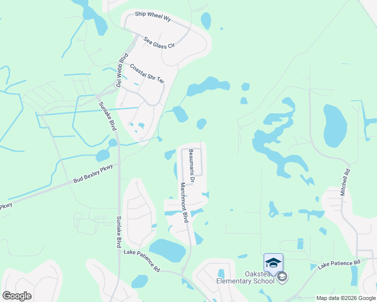 map of restaurants, bars, coffee shops, grocery stores, and more near 4527 Beaumaris Drive in Land O' Lakes