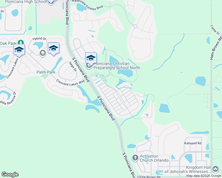 map of restaurants, bars, coffee shops, grocery stores, and more near 4975 Strand Street in Kissimmee