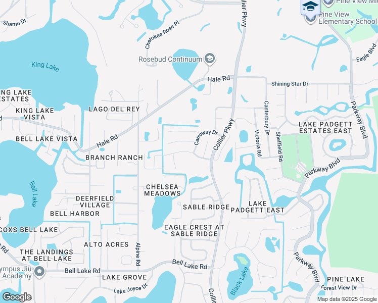 map of restaurants, bars, coffee shops, grocery stores, and more near 22740 Roderick Drive in Land O' Lakes