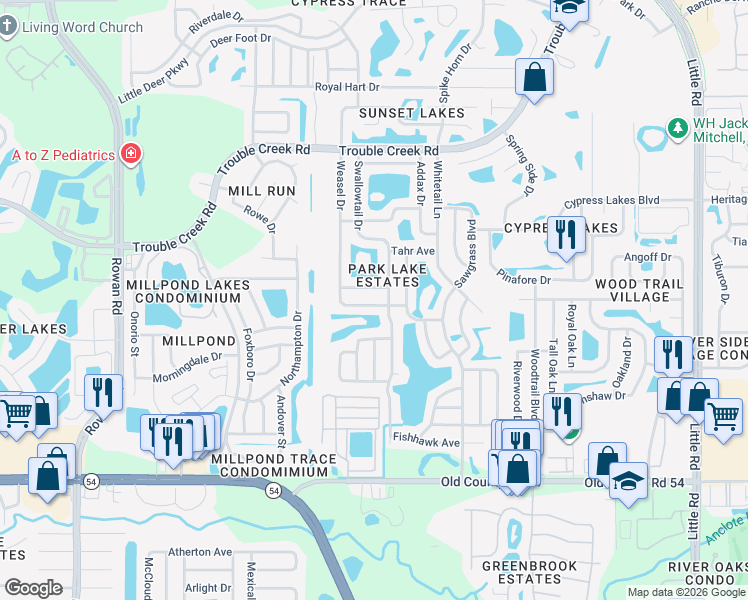 map of restaurants, bars, coffee shops, grocery stores, and more near 8127 Brown Pelican Avenue in New Port Richey