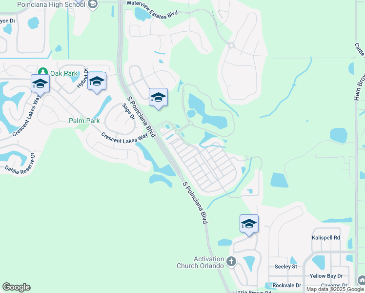 map of restaurants, bars, coffee shops, grocery stores, and more near 4977 Strand Street in Kissimmee