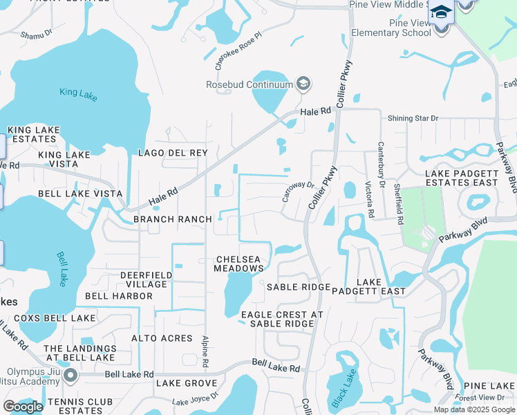 map of restaurants, bars, coffee shops, grocery stores, and more near 22721 Roderick Drive in Land O' Lakes