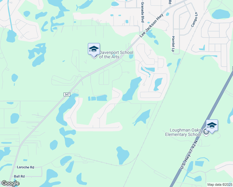 map of restaurants, bars, coffee shops, grocery stores, and more near 354 Annabelle Way in Davenport