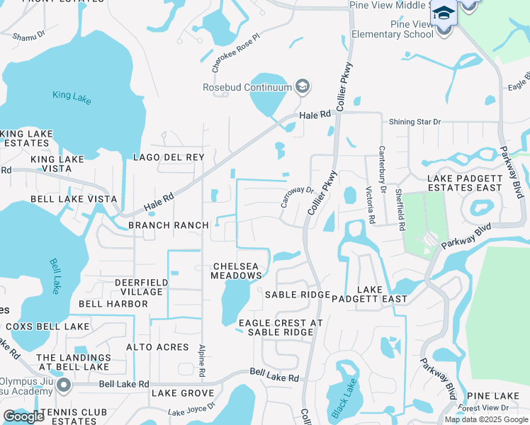 map of restaurants, bars, coffee shops, grocery stores, and more near 22721 Roderick Drive in Land O' Lakes