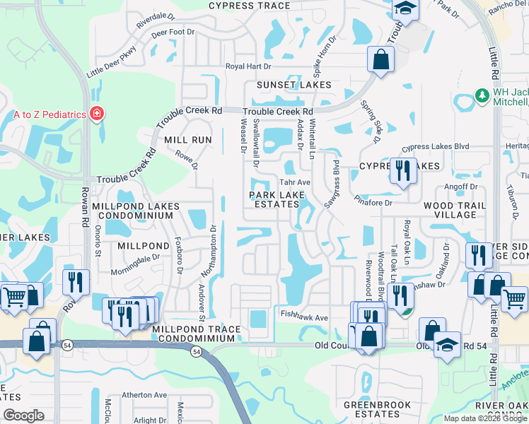 map of restaurants, bars, coffee shops, grocery stores, and more near 8127 Brown Pelican Avenue in New Port Richey