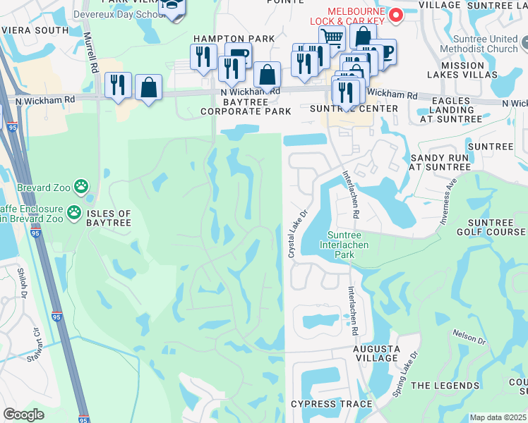 map of restaurants, bars, coffee shops, grocery stores, and more near 329 Sandhurst Drive in Melbourne