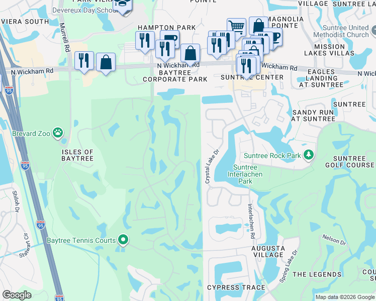 map of restaurants, bars, coffee shops, grocery stores, and more near 332 Sandhurst Drive in Melbourne