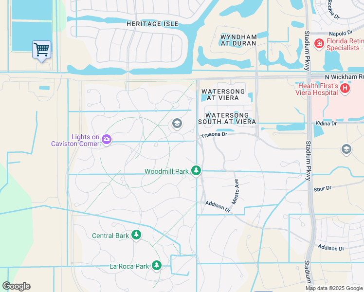 map of restaurants, bars, coffee shops, grocery stores, and more near 3076 Atazar Way in Melbourne