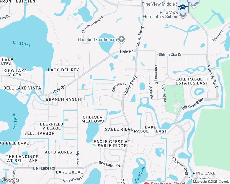 map of restaurants, bars, coffee shops, grocery stores, and more near 4626 Carroway Drive in Land O' Lakes