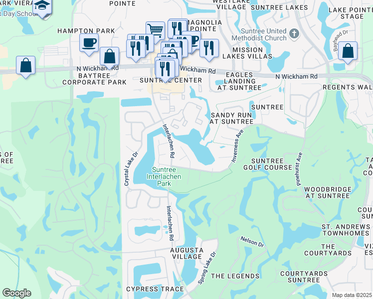 map of restaurants, bars, coffee shops, grocery stores, and more near 439 Pauma Valley Way in Melbourne