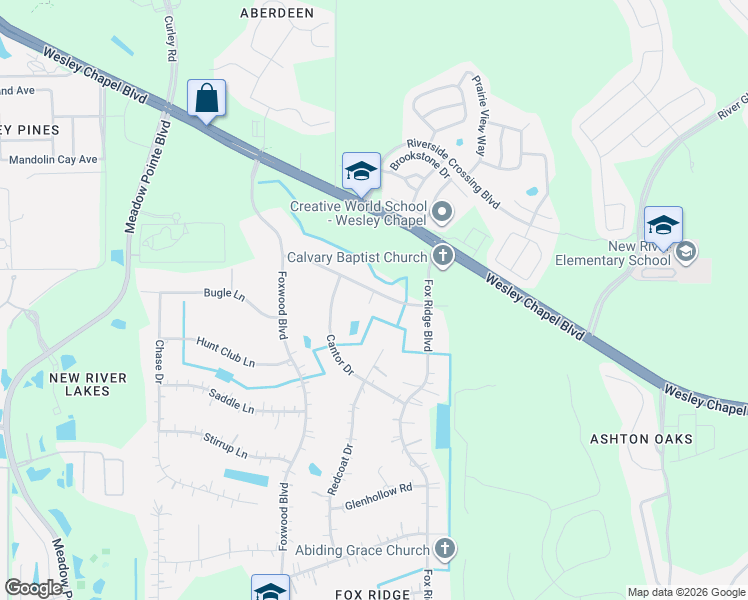 map of restaurants, bars, coffee shops, grocery stores, and more near 31926 Tally Ho Lane in Zephyrhills