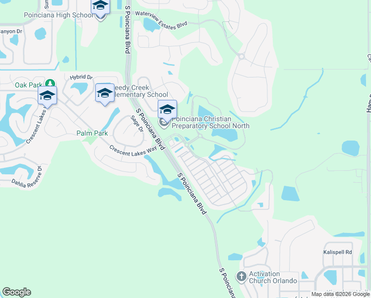 map of restaurants, bars, coffee shops, grocery stores, and more near 4971 Town Terrace South in Kissimmee