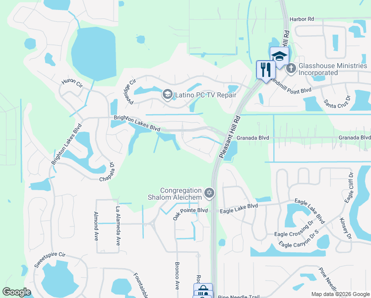 map of restaurants, bars, coffee shops, grocery stores, and more near 2579 Volta Circle in Kissimmee