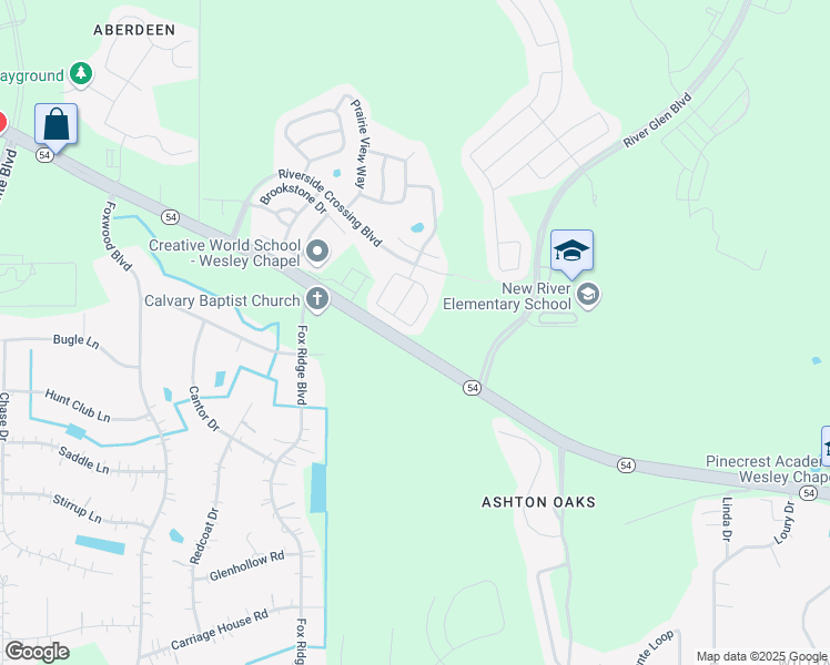 map of restaurants, bars, coffee shops, grocery stores, and more near 4617 White Bay Circle in Wesley Chapel
