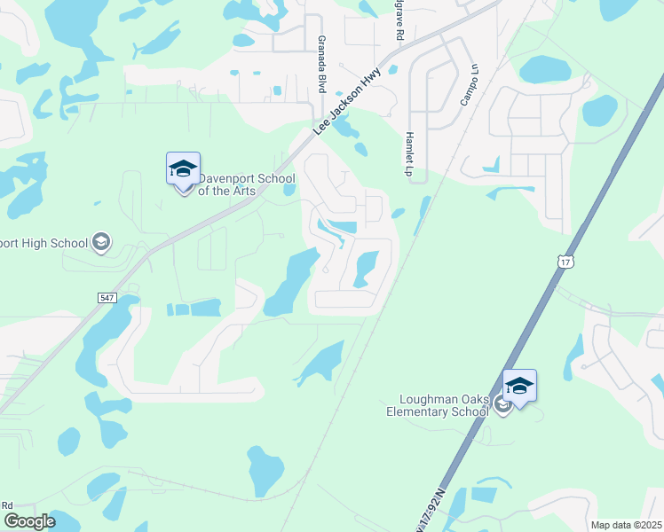 map of restaurants, bars, coffee shops, grocery stores, and more near 293 Primrose Drive in Davenport