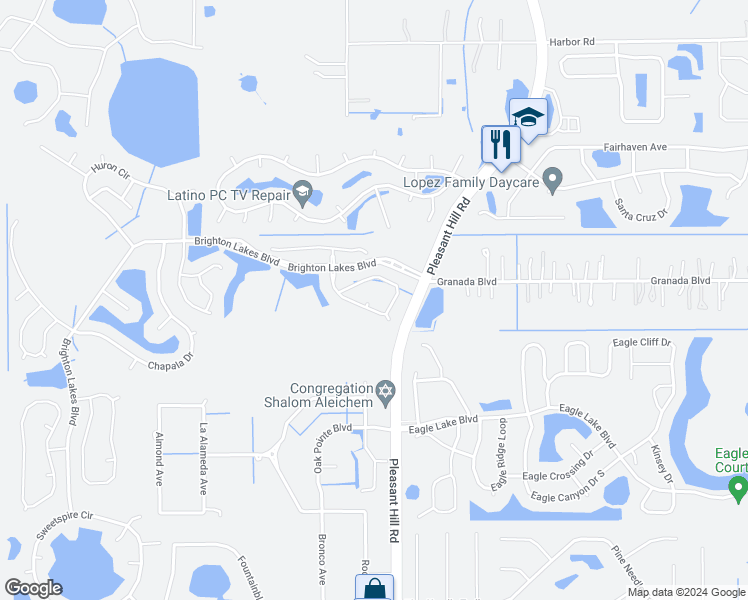 map of restaurants, bars, coffee shops, grocery stores, and more near 2527 Volta Circle in Kissimmee