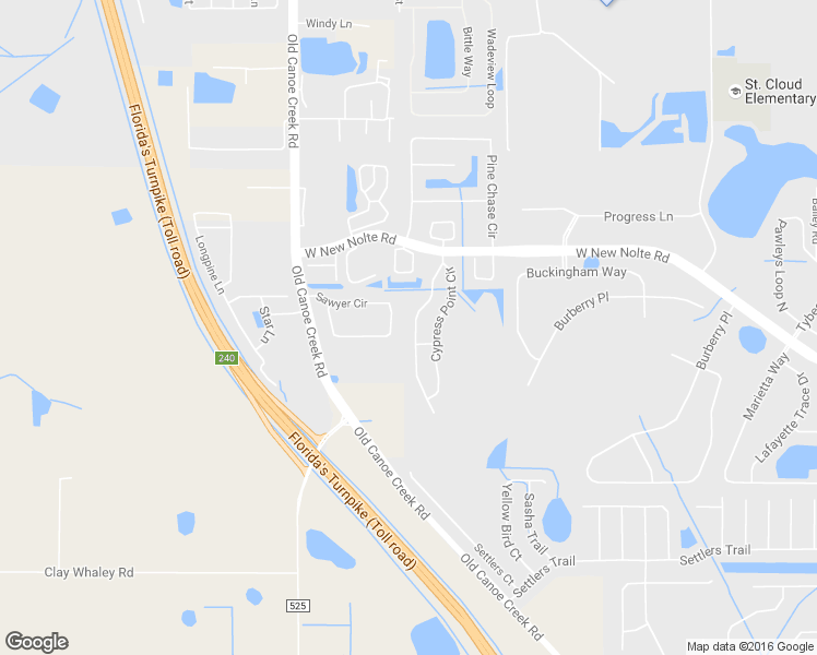 map of restaurants, bars, coffee shops, grocery stores, and more near 3334 Cypress Point Circle in St. Cloud