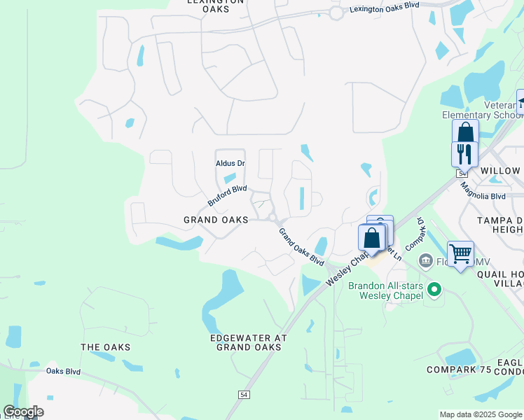 map of restaurants, bars, coffee shops, grocery stores, and more near 4725 Holdsworth Drive in Pasco County