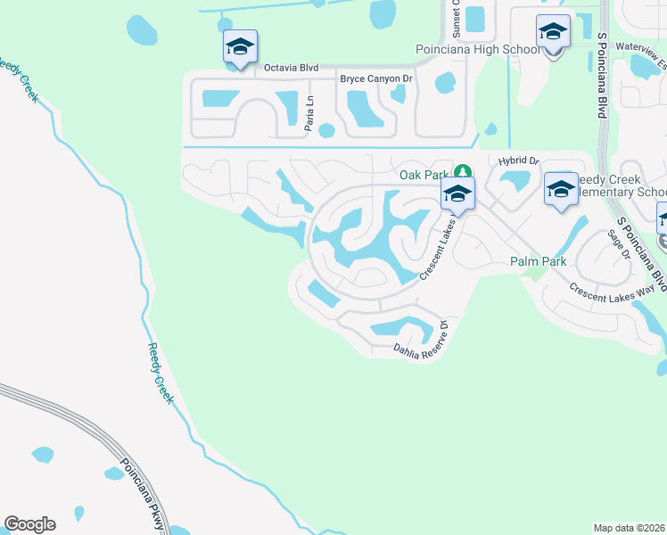 map of restaurants, bars, coffee shops, grocery stores, and more near 5453 Crepe Myrtle Circle in Kissimmee
