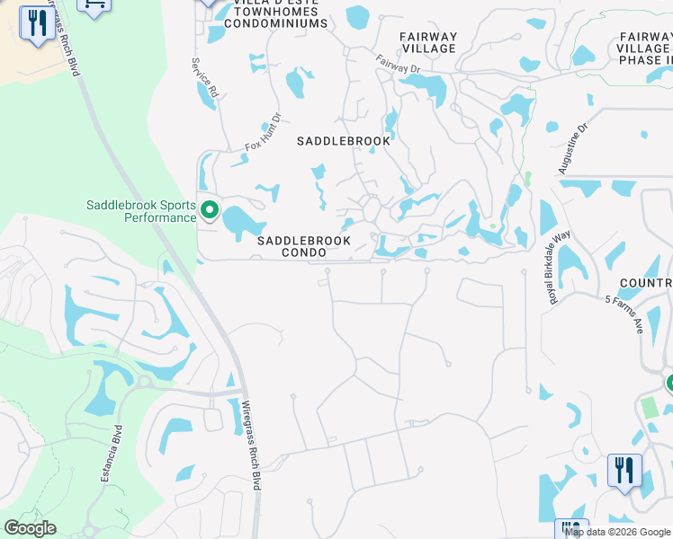 map of restaurants, bars, coffee shops, grocery stores, and more near 5067 Foxhunt Drive in Wesley Chapel