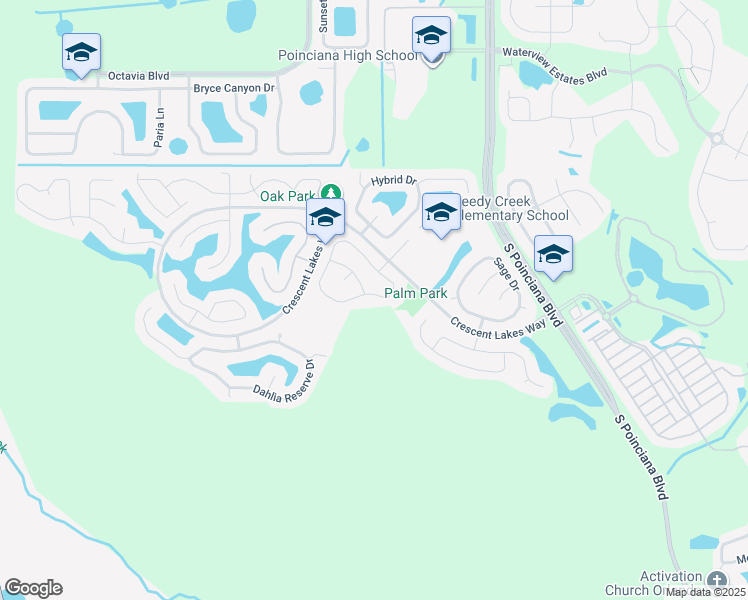 map of restaurants, bars, coffee shops, grocery stores, and more near 2521 Jasmine Trace Drive in Kissimmee