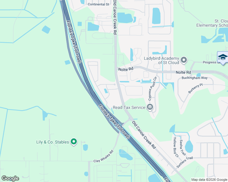 map of restaurants, bars, coffee shops, grocery stores, and more near 4407 Teka Lane in St. Cloud