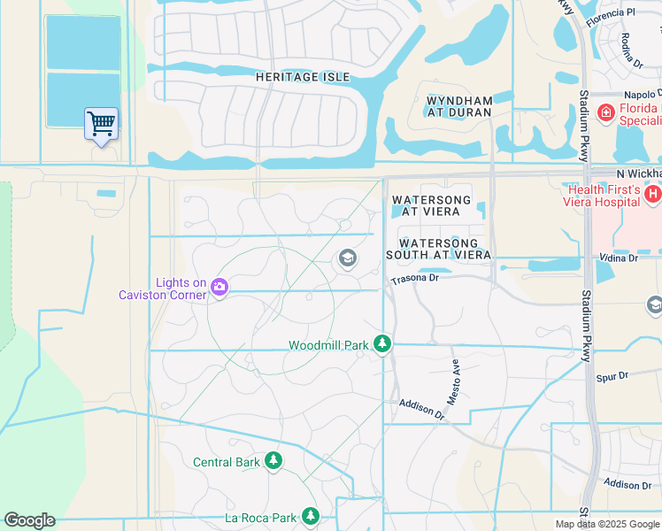 map of restaurants, bars, coffee shops, grocery stores, and more near 2771 Casterton Drive in Melbourne