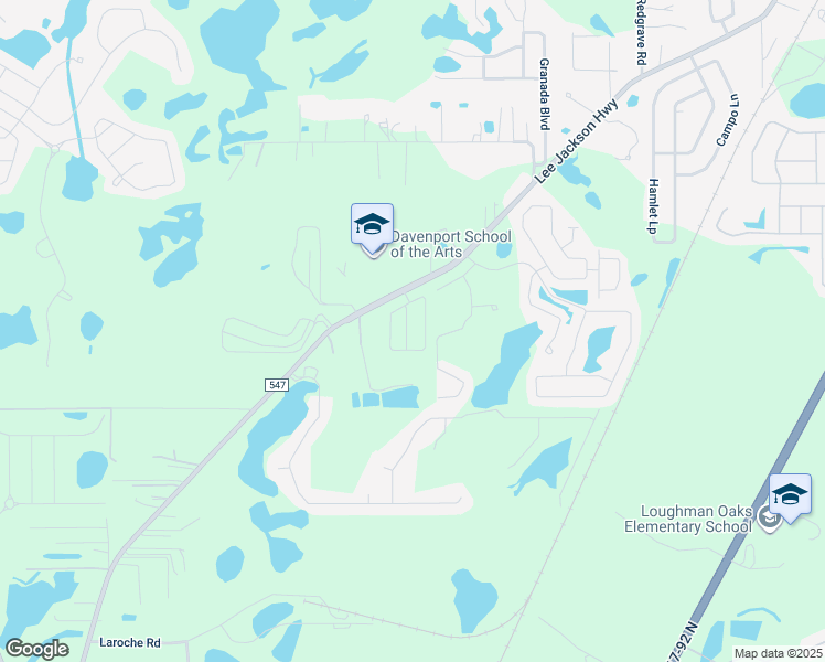 map of restaurants, bars, coffee shops, grocery stores, and more near 4835 County Road 547 in Davenport