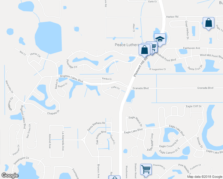 map of restaurants, bars, coffee shops, grocery stores, and more near 2571 Volta Circle in Kissimmee