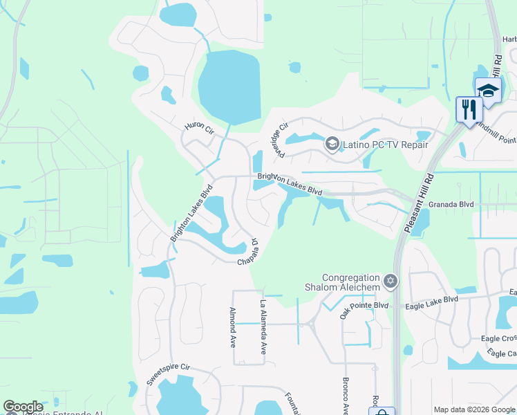 map of restaurants, bars, coffee shops, grocery stores, and more near 2557 Baykal Drive in Kissimmee