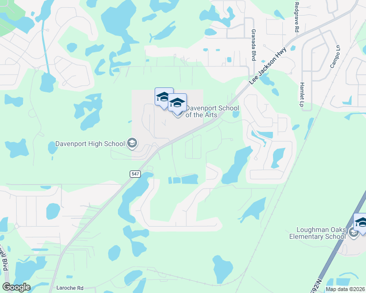 map of restaurants, bars, coffee shops, grocery stores, and more near 4835 County Road 547 in Davenport