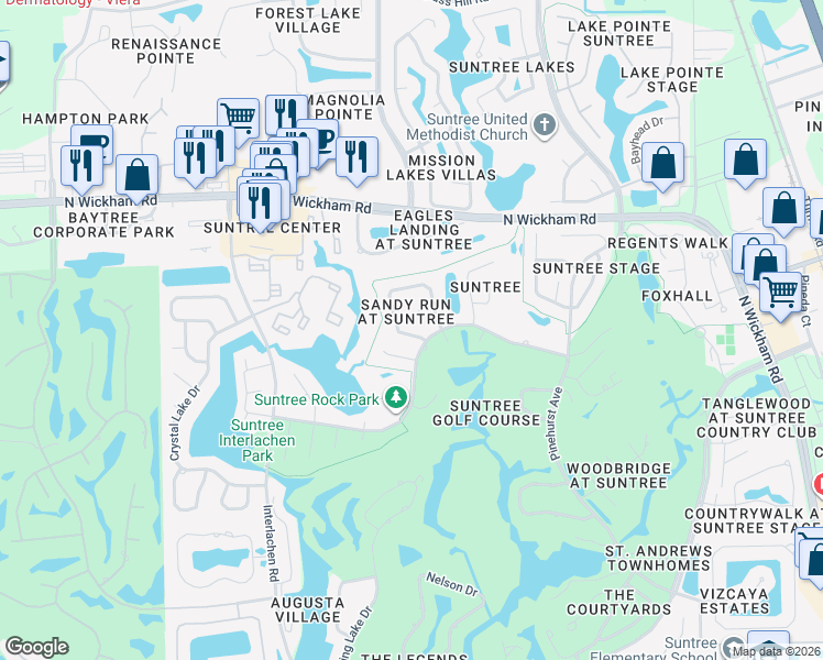 map of restaurants, bars, coffee shops, grocery stores, and more near 1030 Royal Oak Court in Melbourne